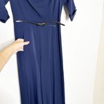 Black Halo NWT Classic 3/4 Sleeves Jackie O Jumpsuit Women's Navy Blue Size 10 Photo 2