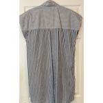 Madewell  Collared Shirt Dress Sz LG Mixed Blue Stripe Teacher Preppy Coastal EUC Photo 1
