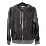 Juicy Couture Grey Velour Zip Tracksuit Hoodie Size Medium Photo 0