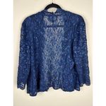 Alex Evenings Navy Blue Lace Sequin Open Front Bolero Jacket Women's Size 14 Photo 2