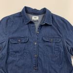 Old Navy  Dark Denim Chambray Long Sleeve Shirt Dress S Photo 1