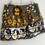 ZARA Tiered Ruffle Mini Skirt, Size Small, Brown/Gold/White/Black, NWT Photo 9