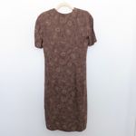 VTG 90s Gillian Womens Silk Dress Sz 10 Brown Floral Wrap Midi Witchy Whimsigoth Photo 4