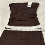 Free People NEW!  Good Feels Tube Set XS/Medium Brown Maxi Skirt Strapless Top Photo 8