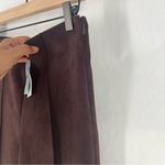 Ann Taylor The Wide Leg Faux Suede Pant Chocolate Brown High Rise NWT 0 Petite Photo 6