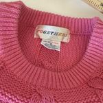 Vtg Pink Cable Knit Sweater Ramie Cotton 80s 90s Retro M Cottage Coquette Barbie Size M Photo 4