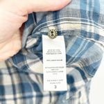 Current/Elliott  Womens Western‎ Beachy Slim Boy 100% Linen Picnic Plaid Shirt L Photo 4