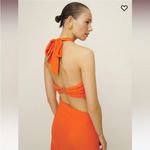 Reformation NWT Vivi Maxi SILK Cut-Out Dress in Citrus Orange Womens Size 2 Photo 2