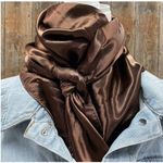 Wild Rag Scarf Brown Solid 35" X 35" Western Cowgirl Photo 0