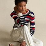 POLO RALPH LAUREN Hotel De Ralph Optic Stripe Cashmere Sweater L Red Size L Photo 0