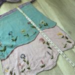 Edge Vintage Floral Apron Skirt embroidered womens Pink Blue (one size) cottage folk Photo 2