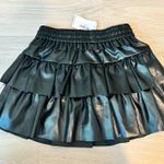 Ruffle leather skirt Black Size M Photo 3