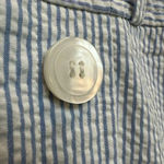 Talbots Blue White Stripe Textured Pencil Skirt Button Accents Plus Size 14 NWOT Photo 2