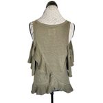 Chaser Womens Blouse Shirt Sz Large Linen Blend Cold Shoulder Rock Punk Edgy Y2k Photo 2