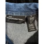 No Boundaries  Dark Wash Denim Jacket Size M Pockets Button Up Collar Studs Photo 3