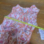 Nanette Lepore  Yellow Peach Paisley Floral Print Pintuck Button Front Midi Dress Photo 6