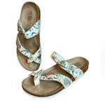 Maibulun Summer Criss Cross Strap Sandals White Floral Size 38 US Women Size 7.5 Photo 6