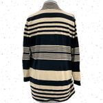 Cable & Gauge Black Camel Striped Cardigan Open Front Sweater Silk Blend Size M Photo 1