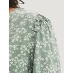 Bloomchic  Womens Ditsy Floral V Neck Ruffle Sleeve Blouse Mint Green 22-24 Photo 2