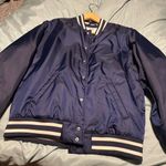 NEW TNA ARITZIA Navy Bomber Varsity Navy Jacket Small Blue Photo 2