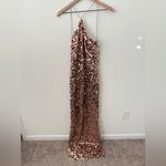 NWT The Sei Paillette Sequin Embellished One Shoulder Maxi Gown Dress Rose Gold Brown Size 2 Photo 2