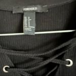 Forever 21  Black Knit Criss Cross Tie Front‎ Long Sleeve Mini Dress Photo 3