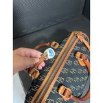 Dooney & Bourke Y2K  Black Brown Monogram Handbag Purse Leather Canvas‎ Photo 7