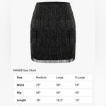 ✨ Maner Women’s Black Silver Fringe Mini Skirt Large NWT Concert Photo 10