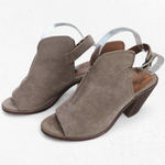 Frye Taupe Suede Peep Toe Slingback Booties Size 8 Block Heel Ankle Strap Photo 11