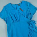The Limited NWT  Short Sleeve Surplice Ruffle Blue Midi Dress Photo 2