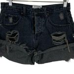Free People One TeaSpoon Bandits Distressed Jeans Shorts Size 25 Photo 0