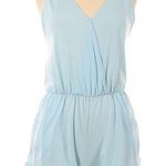PINK - Victoria's Secret VICTORIA’S SECRET PINK Women’s Light Blue Sleeveless Faux Wrap Romper Size M Photo 0