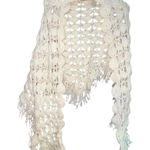 VTG 1980’s Handmade Crochet Poncho Shawl Cape Cream Fringe Boho Hippie Photo 0