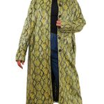 J.O.A. Green Snakeskin Python Print Long Jacket Satin Lining Small Photo 1