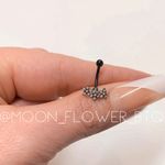 Black Triple Flower CZ Cartilage Earring Photo 3