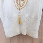 VTG Bonnie Boerer Women Novelty Sweater Size XL Ivory Bird Embellished 80s Artsy White Photo 6