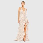 Mac Duggal   White Multicolor Floral Print Sleeveless Ruffled High-Low Gown Photo 2