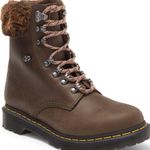 Dr. Martens NEW  1460 Serena Faux Fur Combat Booties Brown US 9 Photo 1