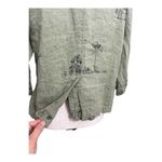 Chico's Sage Green Linen Monkey Print Button-Up Shirt Size 0 (4) Slit 3/4-Sleeve Photo 8