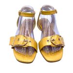 Yellow Box Yellow Bks Dallis Sandals Size 8 Buckle Straps Croc-Embossed Ankle Wrap Resort Photo 1