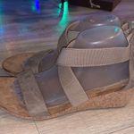 Universal Threads Universal Thread Brown strappy low heel wedges Photo 2