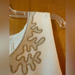 Pappagallo Amaya Sleeveless Shift Dress Gold Coral Embroidery Preppy NWT Size 16 White Photo 6