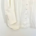 Lafayette 148 New York Ivory Button Up Shirt $448 Elegant Cuffs Women's Size 8 White Photo 1