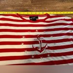 Vtg 90's D‘toch Sport Wear Sailor White Red Stripes Logo Top Women Sz 2XL Photo 3