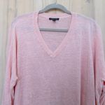 Eileen Fisher Organic Linen Top Sz L Pink V Neck Long Sleeve Lightweight Coastal Photo 1