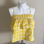 AQUA NWT Bloomingdale's  Yellow Gingham Smocked Tiered Top Photo 0