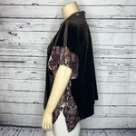 Do Everything In Love O/S One Size Brown - Floral Trim Velvet Kimono Cardigan Photo 2