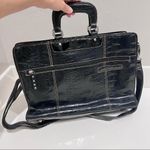 None Lawyer’s bag top handle Leather croc embossing patent leather briefcase Retro Photo 2