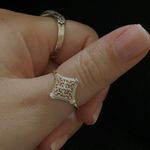 Boutique 14k White Gold‎ Plated 316L Cutout Filigree Hollow Ring, Size 10 Photo 4