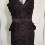 XOXO Juniors Prom Wedding Little Black Dress Satin & Lace w/Peplum Size 7/8 Photo 0